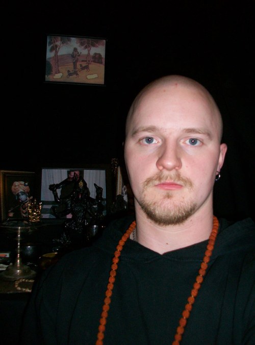 A man, possibly Porrazzo, at the RPP headquarters, now a temple.